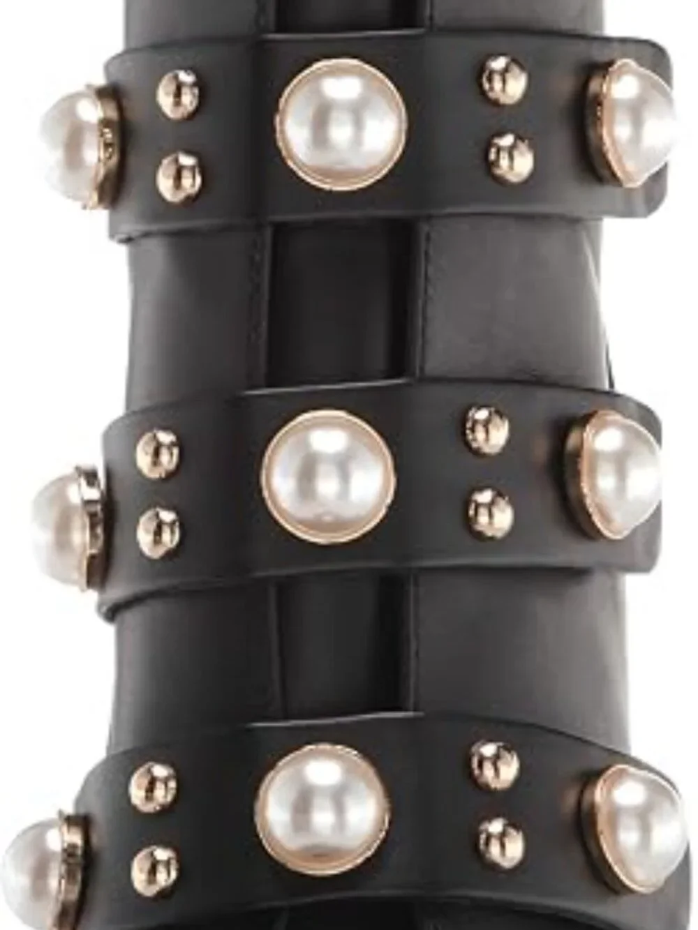 NWT- KARL LAGERFELD Leather Brayden Peep Toe Bootie with Pearls